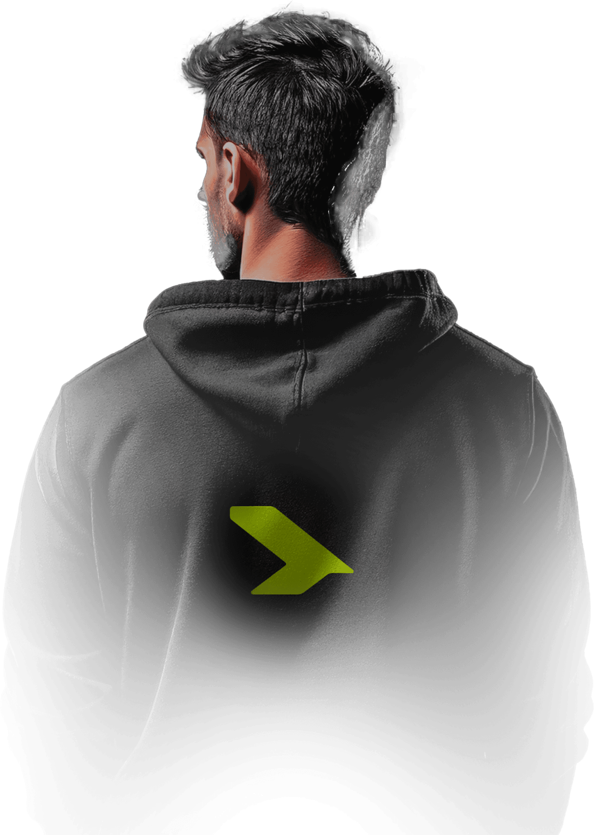 A man using a sweater with a WFORCE logo